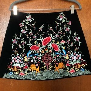 Zara Embroidered Mini Skirt